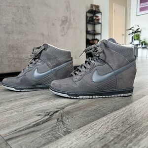 Nike Women's Gray Dunk Sky High-Top Sneakers